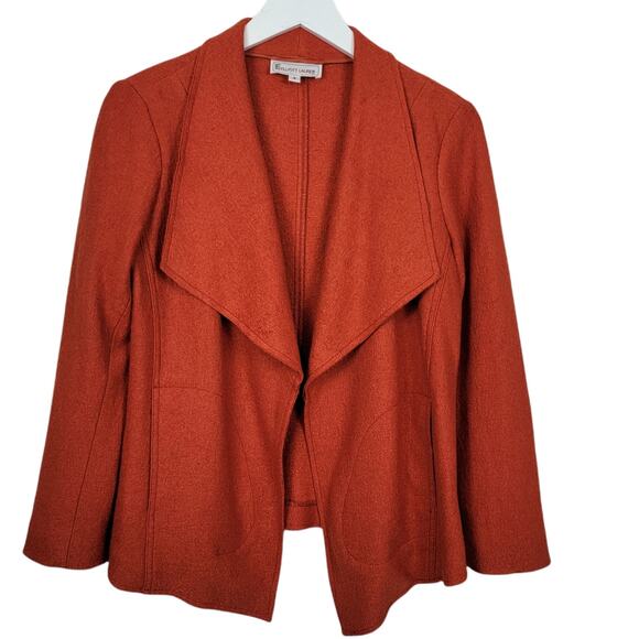 Elliott Lauren Wool Viscose Fall Autumn Quiet Luxury Open Blazer Jacket - Size 4 - Picture 1 of 7